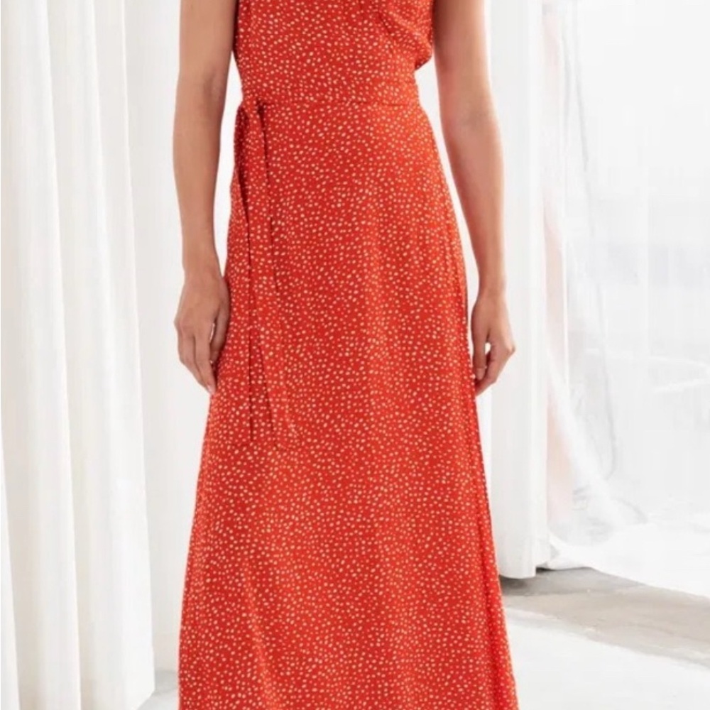 & Other Stories Red Floral Dress